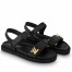 Louis Vuitton LV Sunset Comfort Flat Sandals In Black Leather