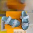 Louis Vuitton Bom Dia Comfort Mules in Blue Monogram Jacquard