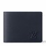 Louis Vuitton Multiple Wallet in Navy Blue LV Aerogram Leather M11531