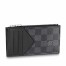 Louis Vuitton Coin Card Holder In Damier Graphite Canvas N64038